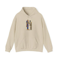 Bastet Egyptian Cat Pharaoh Hoodie - Soft Heavy Blend Fleece Pullover - Unisex White