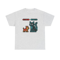 8-Bit Pixel Gaming Dogs Boss Fight T-Shirt - Heavyweight 100% Cotton Classic Fit - Unisex White