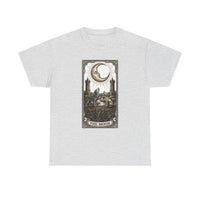 Moonlight Wolves Tarot Graphic T-Shirt - Heavy Cotton Classic Fit Crewneck - Unisex White