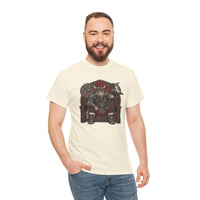 Viking Berserker Cat Graphic T-Shirt - Heavyweight 100% Cotton Classic Tee - Unisex White