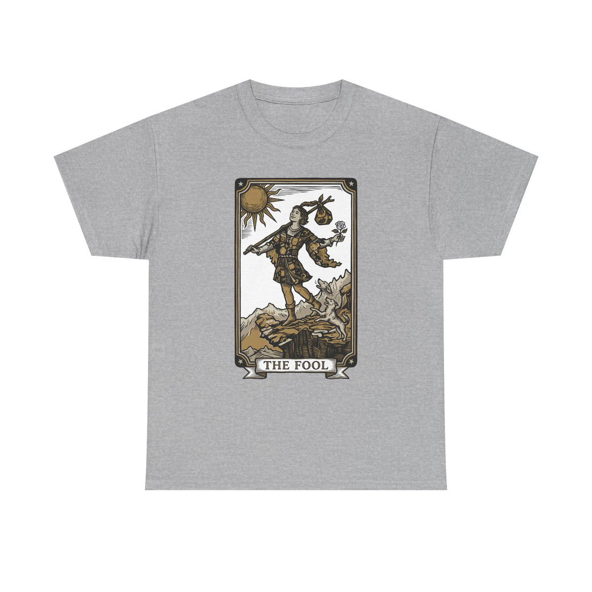 The Fool Tarot Card Graphic T-Shirt - Heavy Cotton Classic Fit Tee - Unisex White