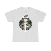 Laguz Rune Water Moon T-Shirt - Heavy Cotton Classic Fit - Unisex White