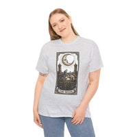 Moonlight Wolves Tarot Graphic T-Shirt - Heavy Cotton Classic Fit Crewneck - Unisex White
