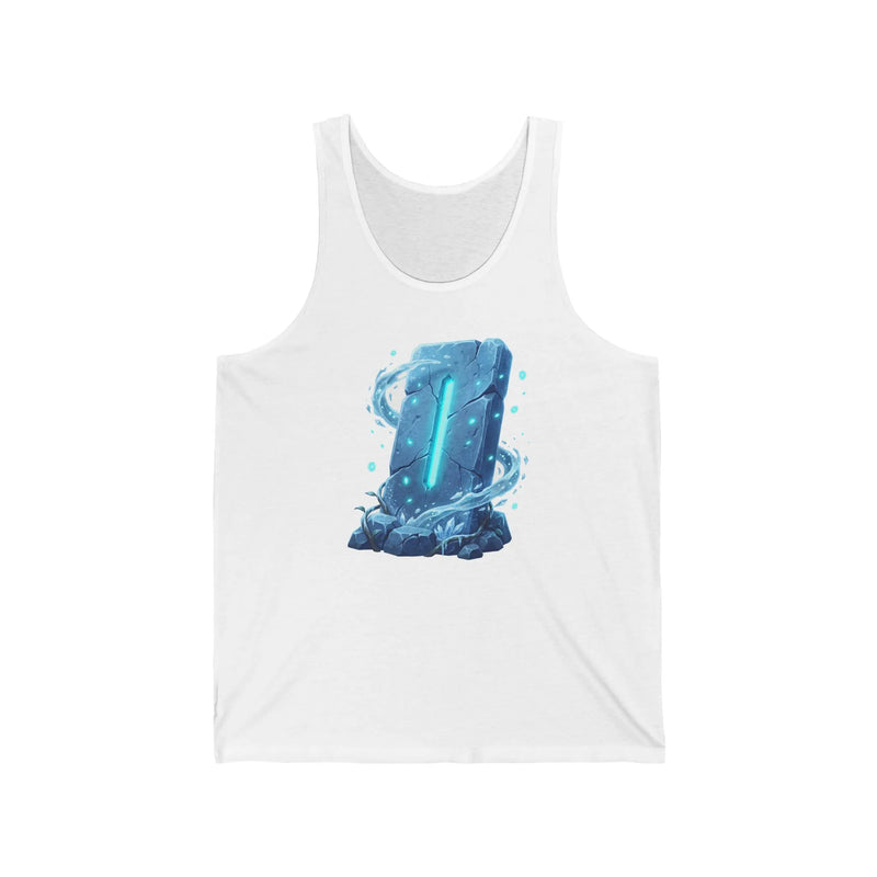 Isa Rune Ice Stillness Tank Top - Soft Combed Cotton Retail Fit - Unisex Athletic Heather