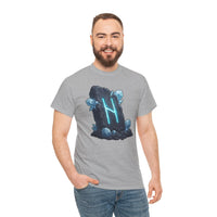 Hagalaz Rune Stone Graphic T-Shirt - Heavyweight Cotton Classic Fit - Unisex White