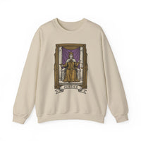 Justice Tarot Card Sweatshirt - Heavy Blend Cotton Poly Crewneck - Unisex White