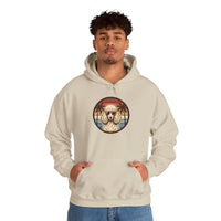Poodle Sunset Aviator Hoodie - Soft Cotton Blend Pullover - Unisex White