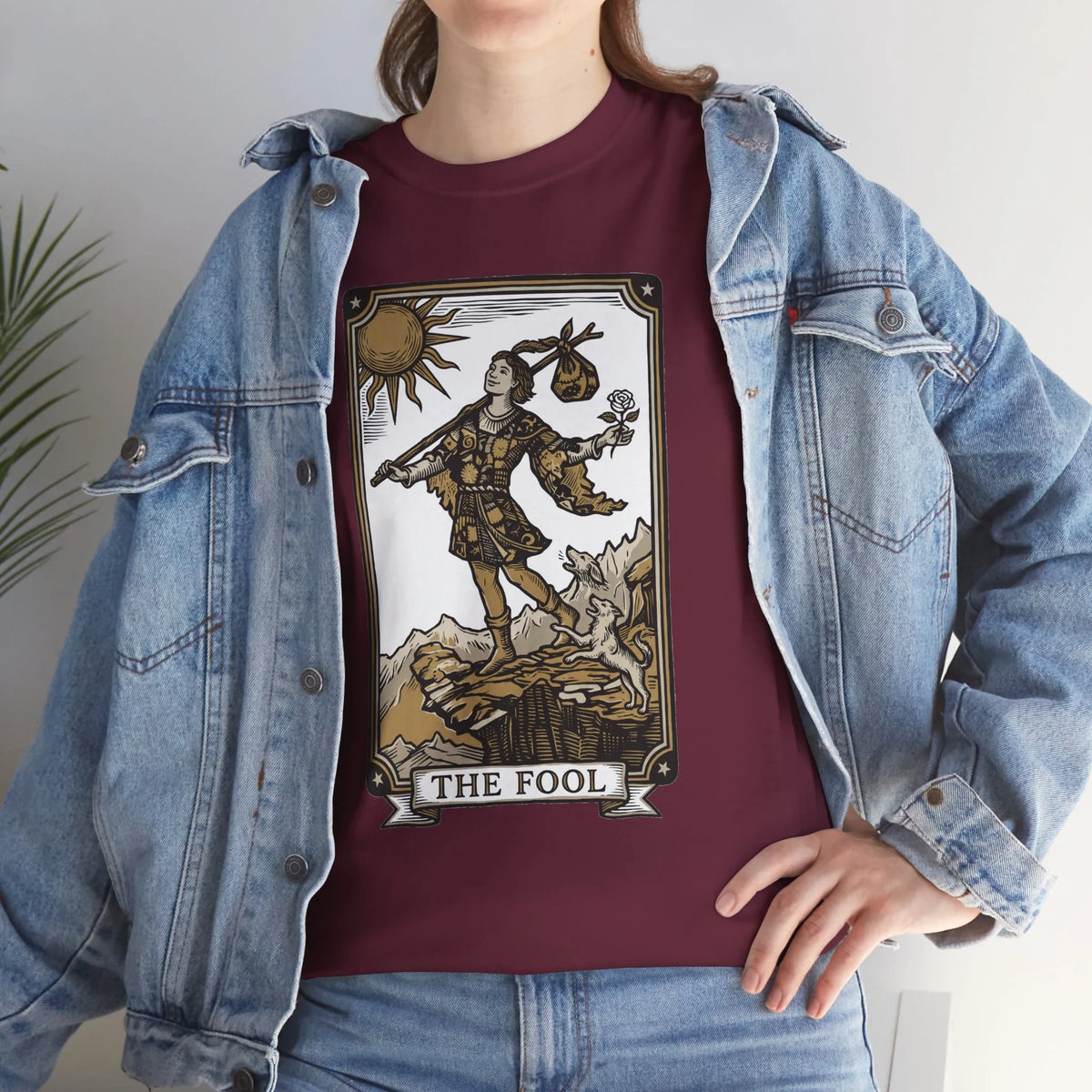 The Fool Tarot Card Graphic T-Shirt - Heavy Cotton Classic Fit Tee - Unisex White