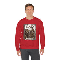 Strength Tarot Card Sweatshirt - Heavy Blend Crewneck Fleece - Unisex White