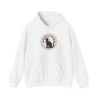 Moon Phases Sacred Geometry Cat Hoodie - Soft Fleece Pullover - Unisex White