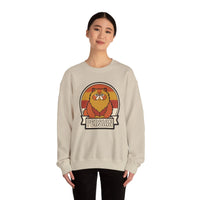 Retro Persian Cat Sunset Sweatshirt - Heavy Blend Cotton Blend Crewneck - Unisex White