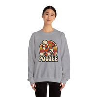 Poodle Retro 70s Sunset Sweatshirt - Heavy Blend Fleece Crewneck - Unisex White