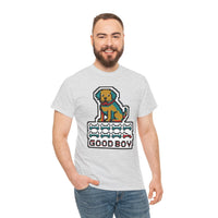 Good Boy 8-Bit Pixel Gaming Dogs T-Shirt - Heavy Cotton Classic Fit Tee - Unisex White