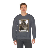 The Chariot Tarot Card Sweatshirt - Heavy Blend Cotton-Poly Crewneck - Unisex White