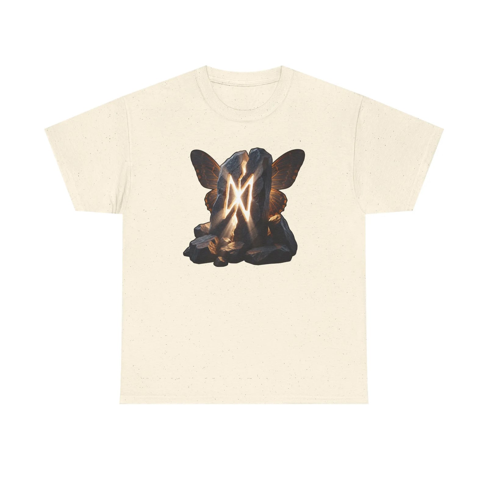 Dagaz Rune Breakthrough Symbol T-Shirt - Heavyweight 100% Cotton Classic Fit Tee - Unisex White