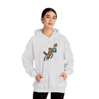 Power Up 8-Bit Pixel Gaming Cats Hoodie - Heavy Blend Fleece Pullover - Unisex White