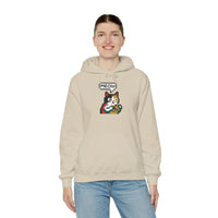 Player One 8-Bit Pixel Gaming Cats Hoodie - Soft Cotton Blend Fleece Pullover - Unisex White