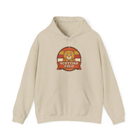 Scottish Fold Retro Sunset Hoodie - Heavy Blend Cotton-Poly Pullover - Unisex White