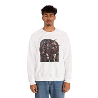 Viking Berserker Dogs Graphic Sweatshirt - Medium Weight Cotton Poly Crewneck - Unisex White