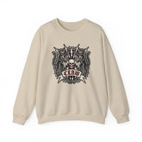 Rocker Cats Band Crest Sweatshirt - Heavy Blend Cotton-Poly Crewneck - Unisex White