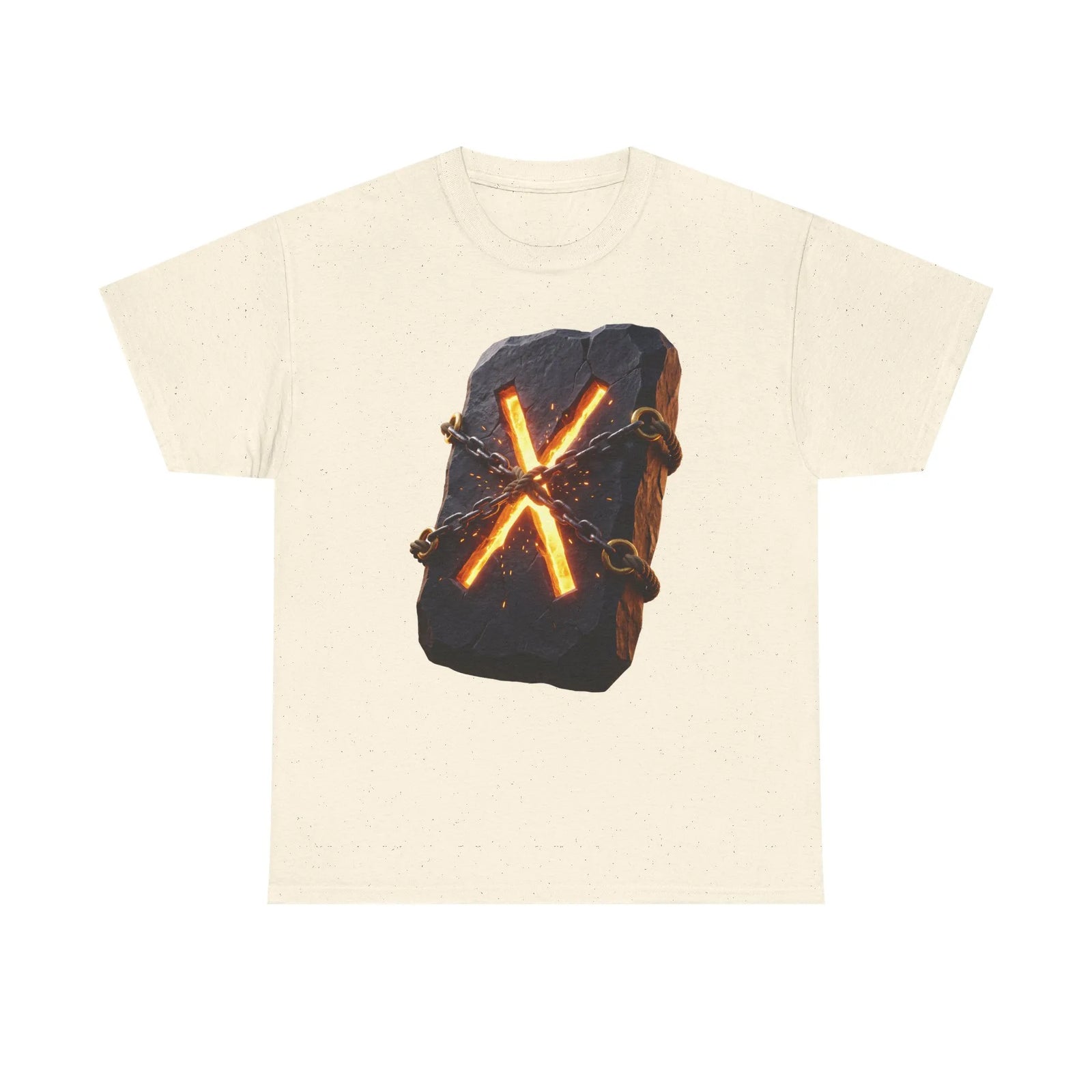 Gebo Rune Gift Exchange T-Shirt - Heavy Cotton Classic Fit Tee - Unisex White