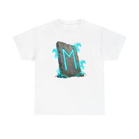 Ehwaz Rune Twin Horse T-Shirt - Heavyweight 100% Cotton Classic Tee - Unisex White
