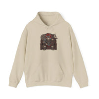 Viking Berserker Cat Graphic Hoodie - Cozy Heavy Blend Fleece Pullover - Unisex Sport Grey