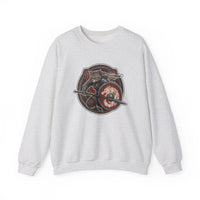 Shieldmaiden Viking Berserker Cats Sweatshirt - Heavy Blend Fleece Crewneck - Unisex White