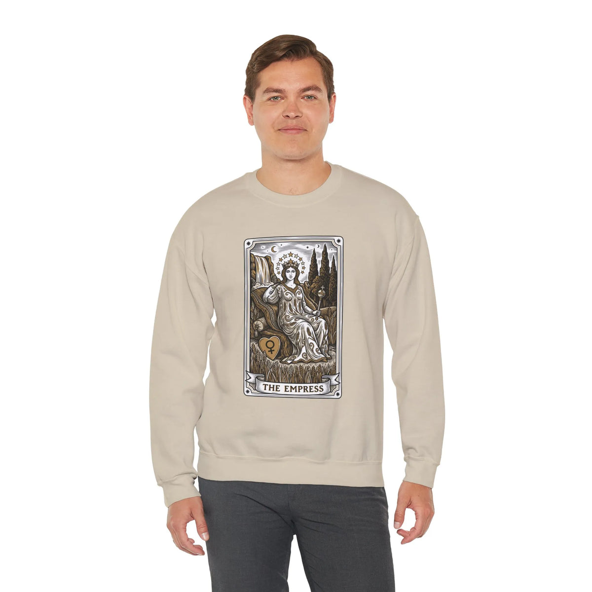 Major Arcana Empress Tarot Card Sweatshirt - Soft Heavy Blend Crewneck - Unisex White