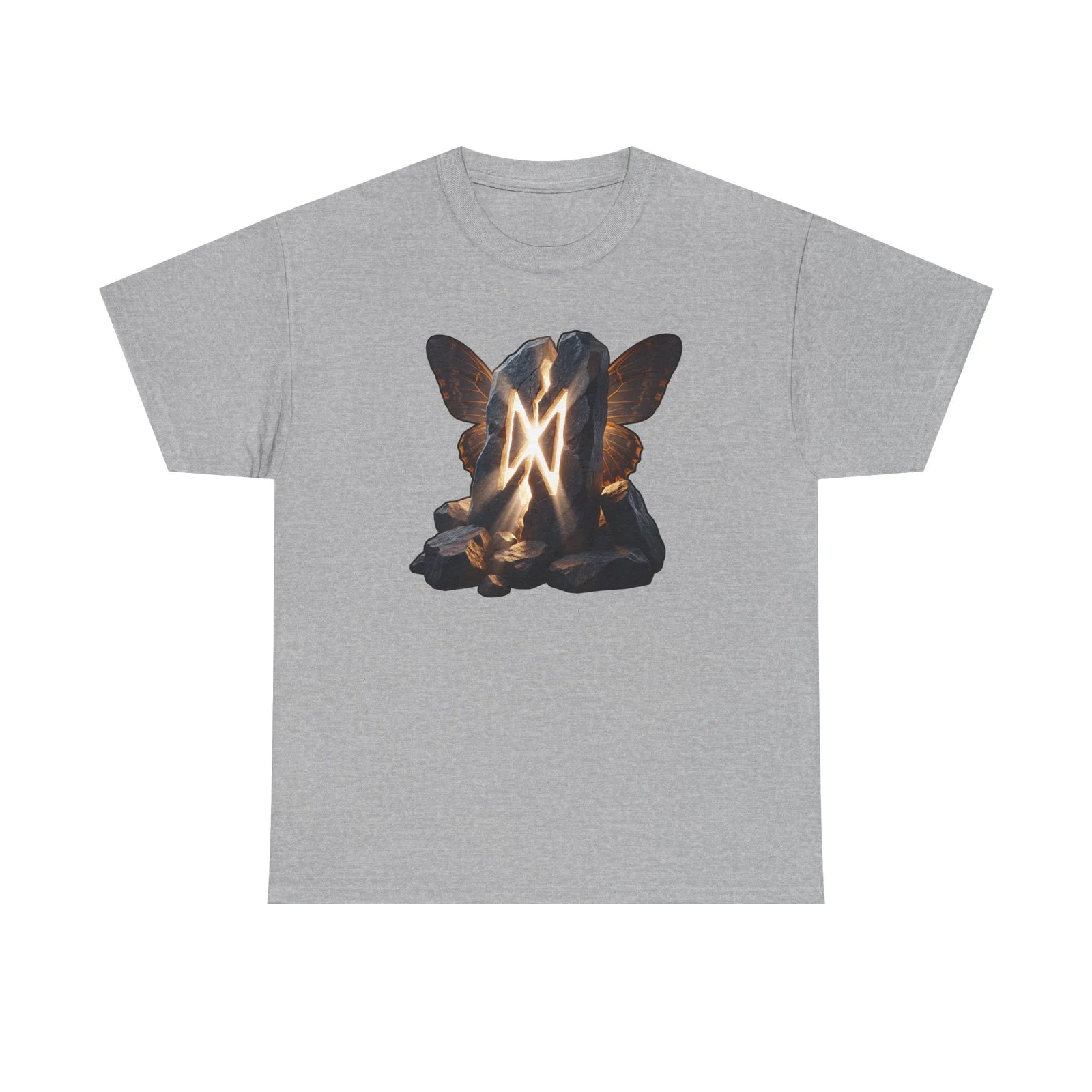 Dagaz Rune Breakthrough Symbol T-Shirt - Heavyweight 100% Cotton Classic Fit Tee - Unisex White