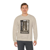 The High Priestess Tarot Card Sweatshirt - Heavy Blend Fleece Crewneck - Unisex White