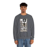 Tarot Death Card Graphic Sweatshirt - Heavy Blend Classic Fit Crewneck - Unisex White