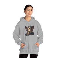 Dagaz Rune Butterfly Graphic Hoodie - Heavy Blend Fleece Pullover - Unisex White