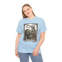 Tarot Strength Card Graphic T-Shirt - Heavy Cotton Classic Fit Crewneck - Unisex White