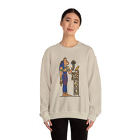 Bastet Sphynx Egyptian Cat Sweatshirt - Heavy Blend Fleece Crewneck - Unisex Ash Gray