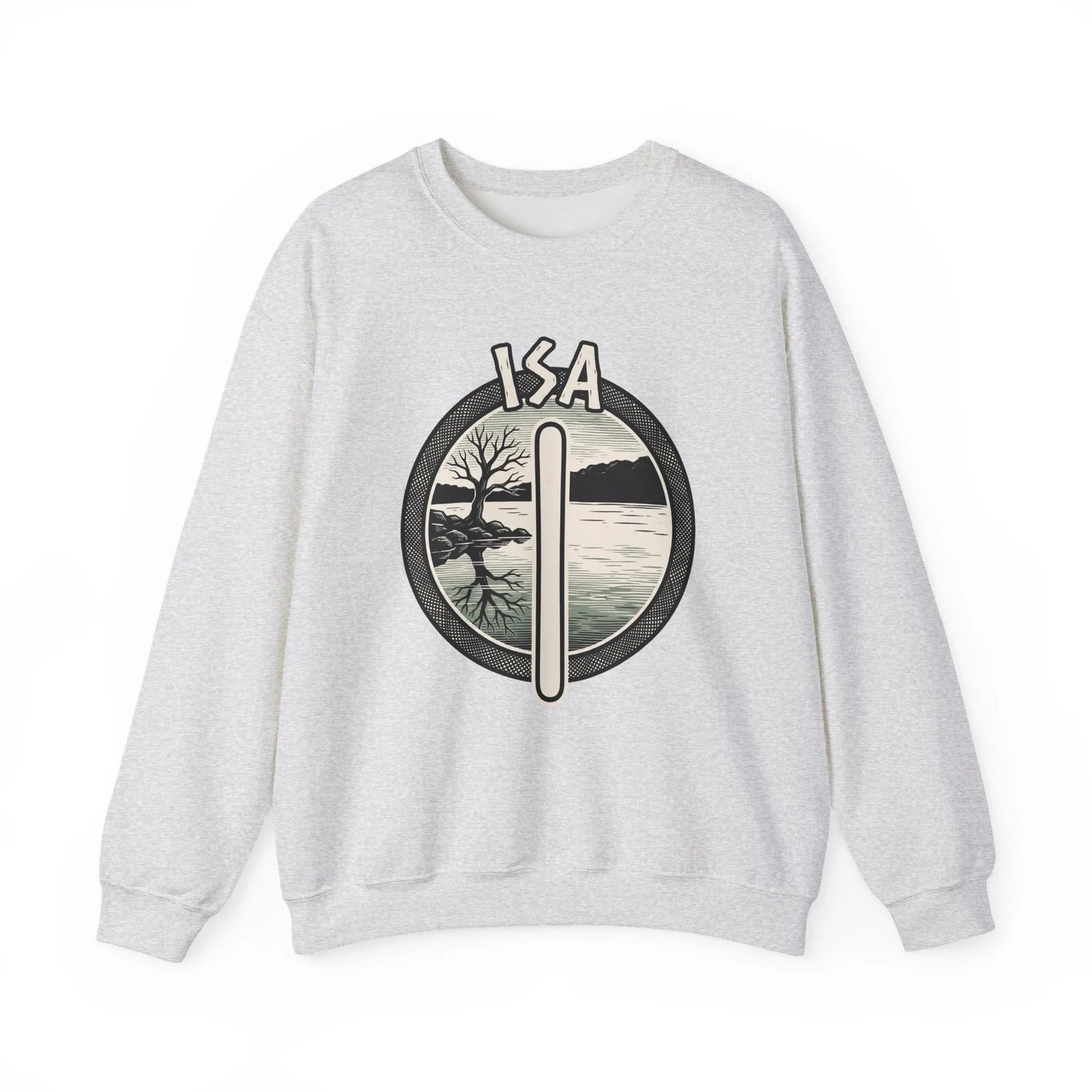 Isa Rune Ice Stillness Sweatshirt - Heavy Blend Crewneck Fleece - Unisex White