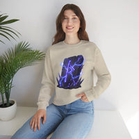 Thurisaz Thorn Rune Graphic Sweatshirt - Heavy Blend Crewneck Fleece - Unisex White