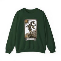 The Fool Tarot Card Graphic Sweatshirt - Heavy Blend Crewneck Fleece - Unisex White