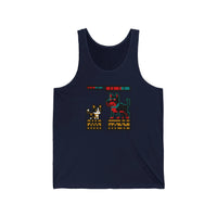 8-Bit Pixel Gaming Cats Boss Fight Tank Top - Retail Fit Light Cotton Jersey - Unisex White