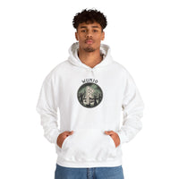 Wunjo Rune Norse Joy Circle Hoodie - Heavy Blend Fleece Pullover - Unisex White