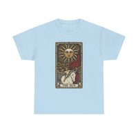 Tarot The Sun Card T-Shirt - Medium Weight 100% Cotton Tee - Unisex White