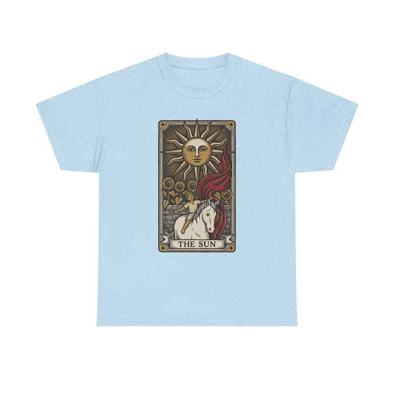 Tarot The Sun Card T-Shirt - Medium Weight 100% Cotton Tee - Unisex White