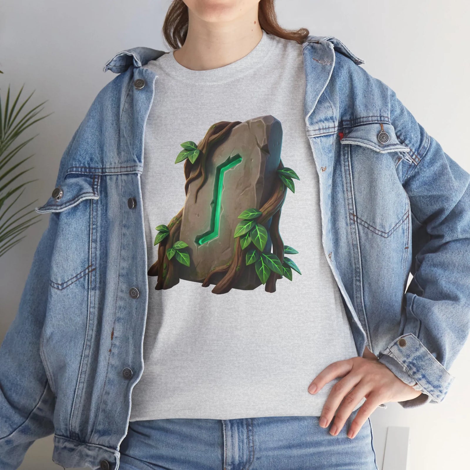 Eihwaz Yew Tree Rune T-Shirt - Heavy 100% Cotton Classic Fit - Unisex White