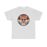 Sphynx Cat 70s Sunset Aviators T-Shirt - Heavy Cotton Classic Fit Tee - Unisex White