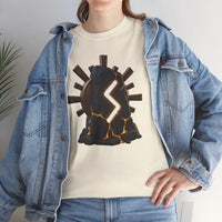Sowulo Sun Ray Rune Graphic T-Shirt - Heavy Cotton Classic Fit Crewneck - Unisex White