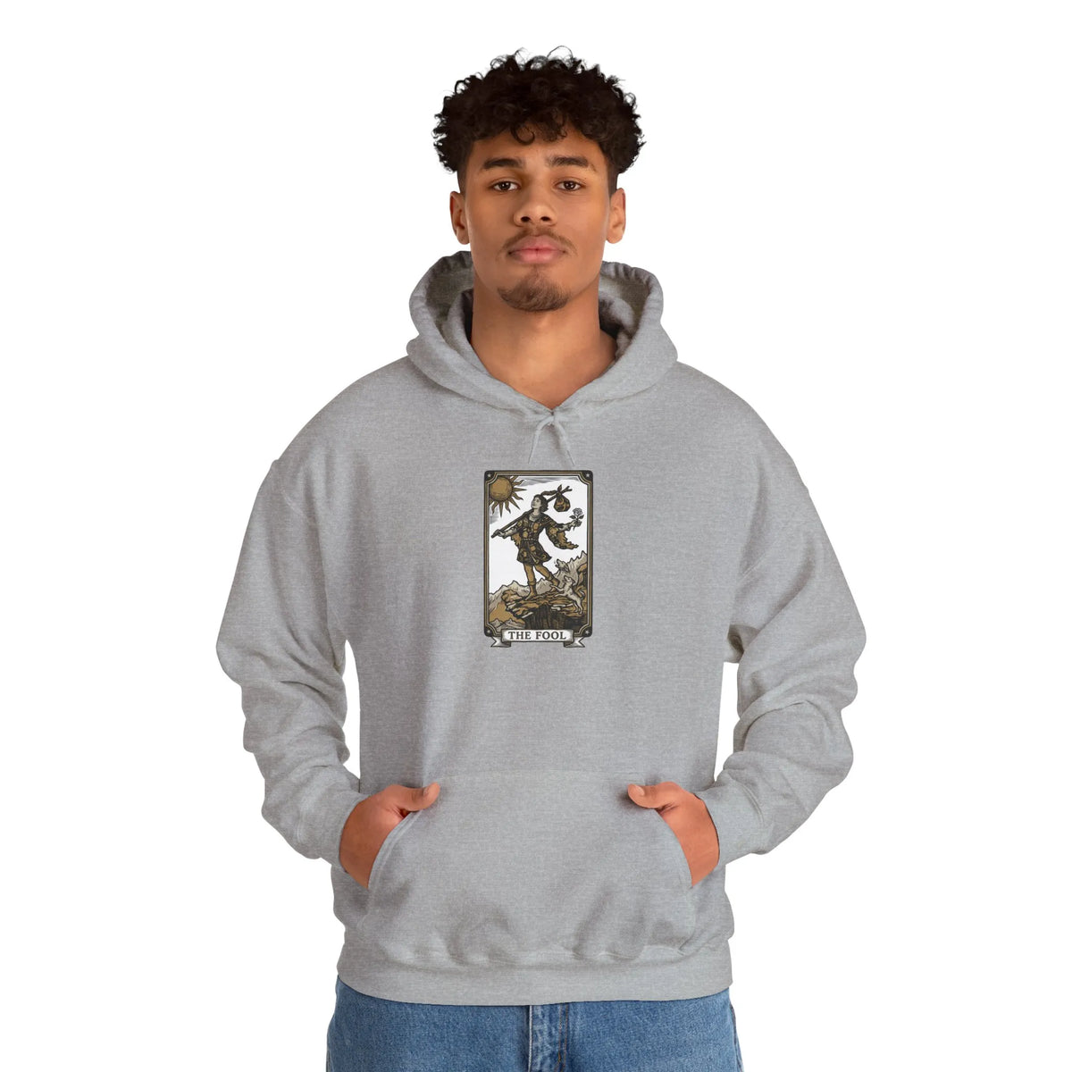 The Fool Tarot Card Hoodie - Heavy Blend Cotton Blend Pullover - Unisex White