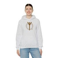 Elhaz Protection Rune Hoodie - Heavy Cotton Blend Fleece Pullover - Unisex White