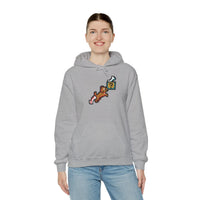 8-Bit Pixel Gaming Dog Fetch Quest Hoodie - Medium Heavy Blend Fleece Pullover - Unisex Off White
