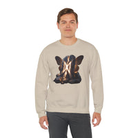 Dagaz Rune Stone Butterfly Sweatshirt - Heavy Blend Cotton Poly Crewneck - Unisex Off-White