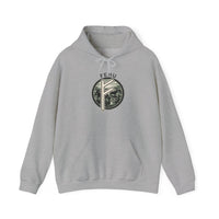 Fehu Runic Wealth Symbol Hoodie - Soft Cotton-Poly Blend Pullover - Unisex White